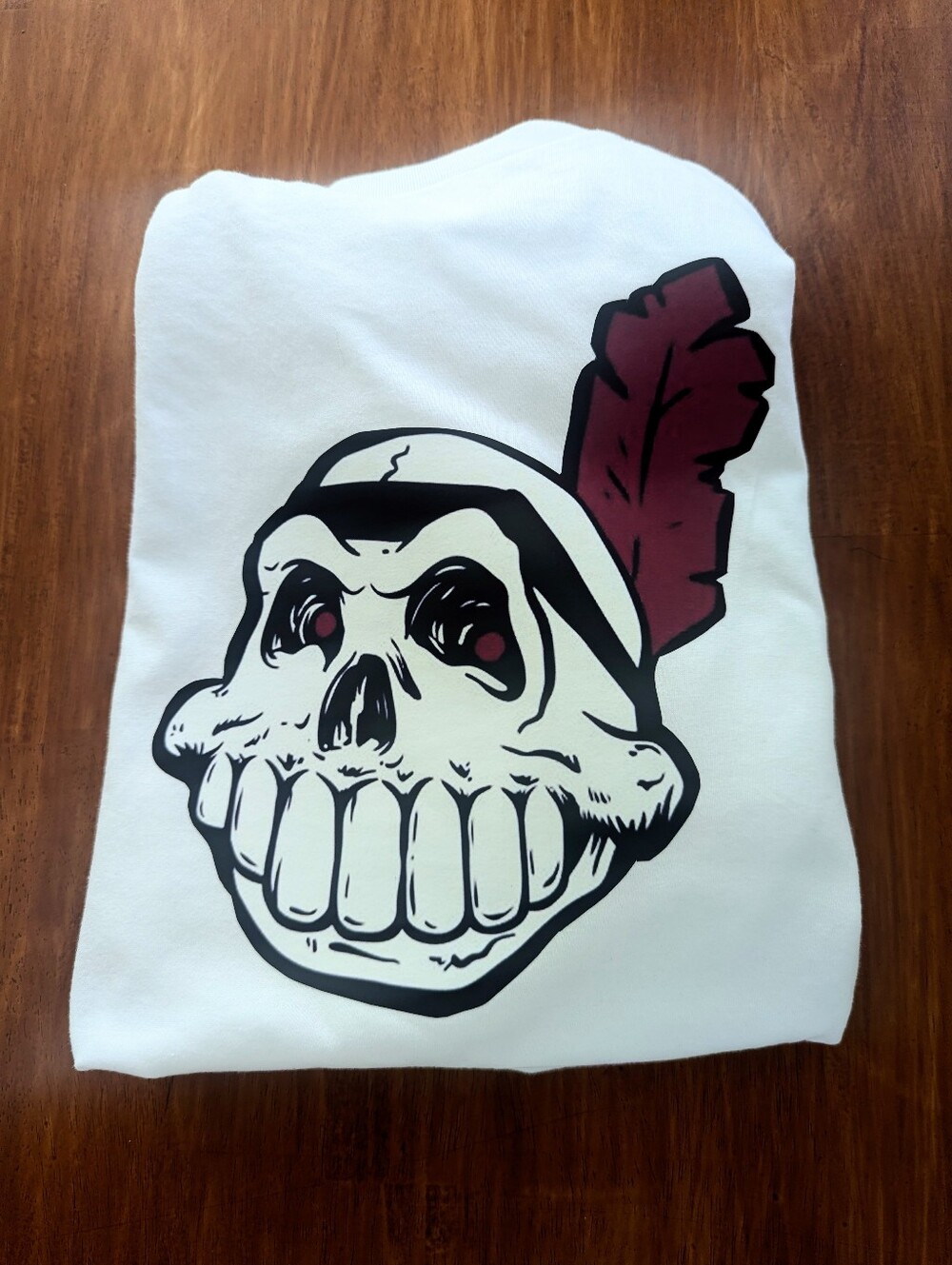 Skull T-Shirt with Red Accent